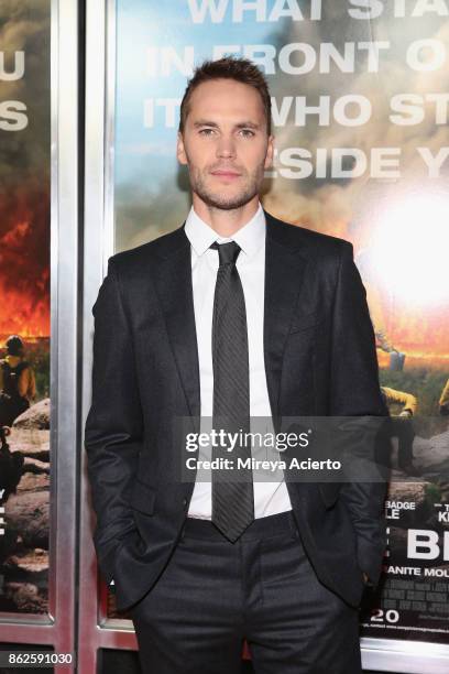 Actor Taylor Kitsch attends "Only The Brave" New York screening at iPic Theater on October 17, 2017 in New York City.