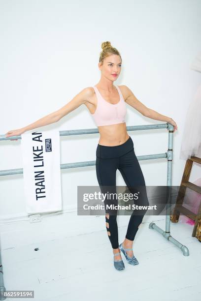 Victoria's Secret Angel Martha Hunt attends Train Like an Angel at Ballet Beautiful on October 17, 2017 in New York City.
