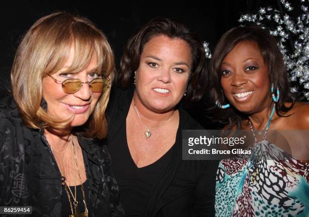 Penny Marshall, Rosie O'Donnell and Star Jones pose at the 2009 Passing It On Gala to benefit Rosie's Broadway Kids at the New World Stages on April...
