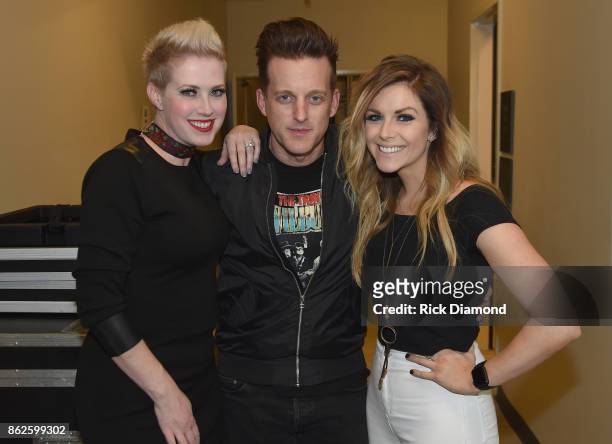 Shawna Thompson and Keifer Thompson of Thompson Square and Lindsay Ell attend the WME Party during IEBA 2017 Conference on October 17, 2017 in...