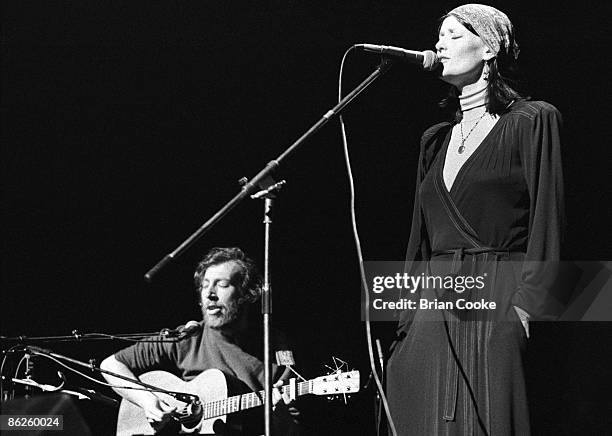 Richard & Linda Thompson performing at 'Over The Rainbow', a concert marking the first closure of The Rainbow Theatre, Finsbury Park, North London on...