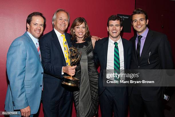 Dan Hicks, Dick Ebersol and Hannah Storm and guests attend the 30th annual Sports Emmy awards at Frederick P. Rose Hall on April 27, 2009 in New York...