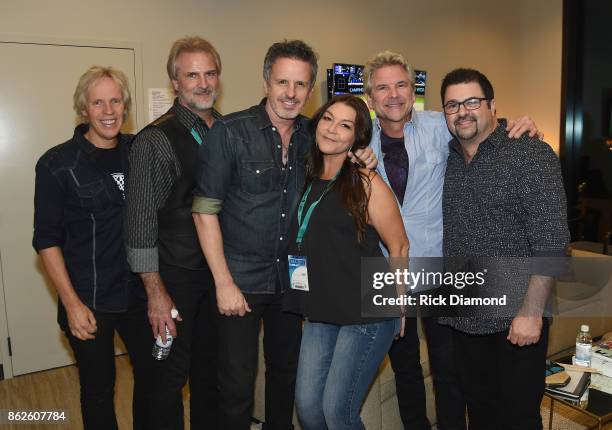John Howard, Andy Childs, Steve Mandile, Gretchen Wilson, Chuck Tilley, and Steve Hornbeak pose backstage at the WME Party during IEBA 2017...