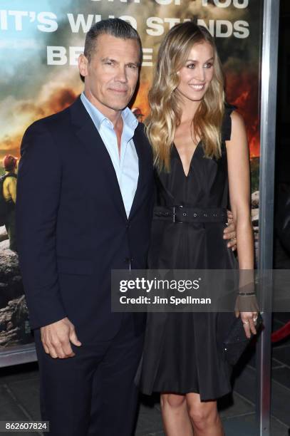 Actor Josh Brolin and Kathryn Boyd attend the "Only The Brave" New York screening at iPic Theater on October 17, 2017 in New York City.