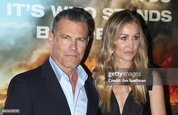 Actor Josh Brolin and Kathryn Boyd attend the "Only The Brave" New York screening at iPic Theater on October 17, 2017 in New York City.