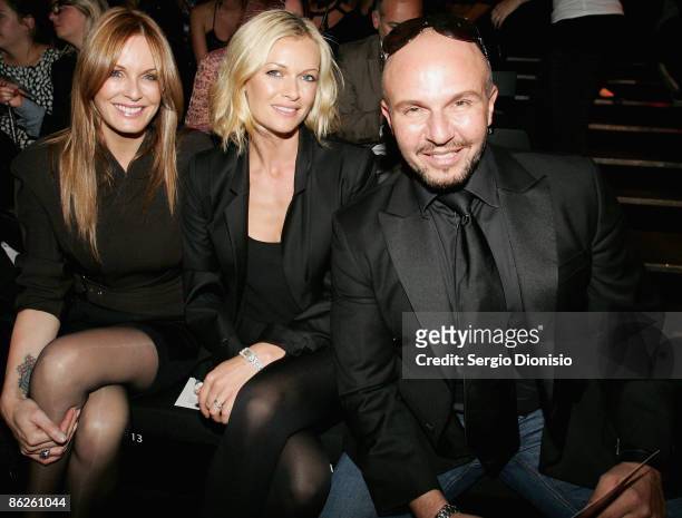 Media personality Sarah Murdoch, designer Alex Perry and media personality Charlotte Dawson pose at the Diet Coca-Cola Little Black Dress Show on the...