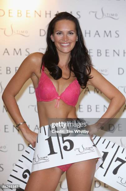 Model Lucy Clarkson helps launch Ultimo's Bra Clinic which is part of Debenhams national Bra Fit Initiative at Debenhams, Oxford Street on April 2009...