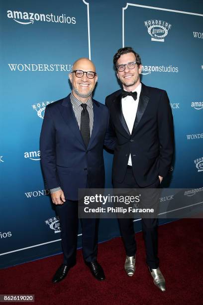 David Serlin and Brian Selznick attend the premiere of Roadside Attractions' "Wonderstruck" at Los Angeles Theatre on October 17, 2017 in Los...