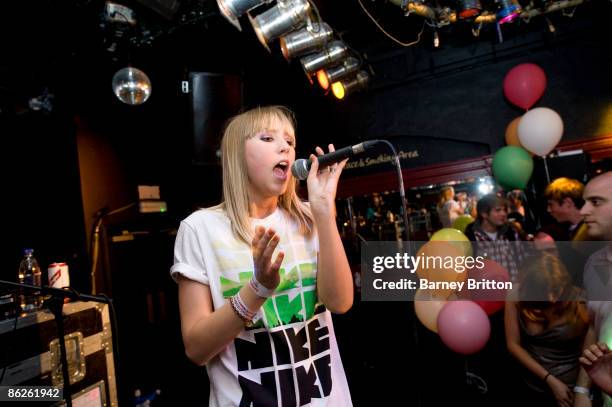 Goldilocks performs on stage at the Black Cap as part of the Camden Crawl on April 24, 2009 in London, England.