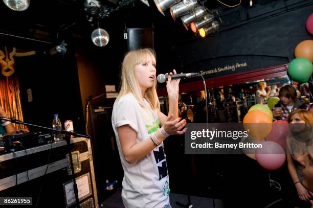 Goldilocks performs on stage at the Black Cap as part of the Camden Crawl on April 24, 2009 in London, England.