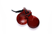 Spanish castanets on a white background