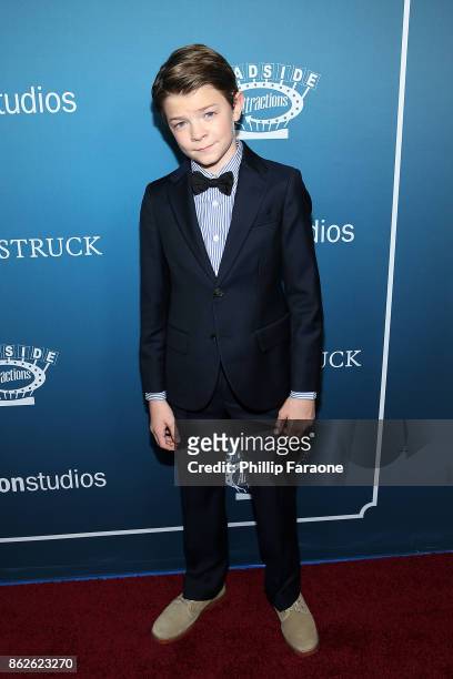 Actor Oakes Fegley attends the premiere of Roadside Attractions' "Wonderstruck" at Los Angeles Theatre on October 17, 2017 in Los Angeles, California.