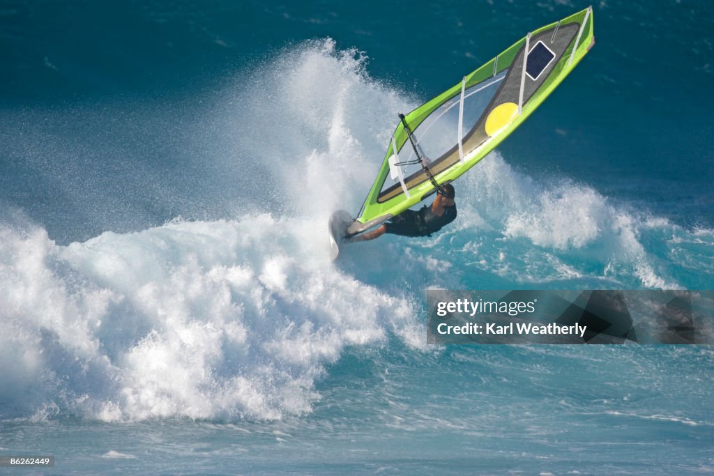 Man windsurfing in Maui