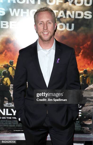 Writer Brendan McDonough attends the "Only The Brave" New York screening at iPic Theater on October 17, 2017 in New York City.