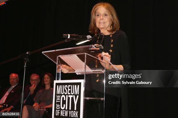 Gloria Steinem attends Museum of the City of New York honors Gloria Steinem, Whoopi Goldberg, Michiko Kakutani on October 17, 2017 in New York City.