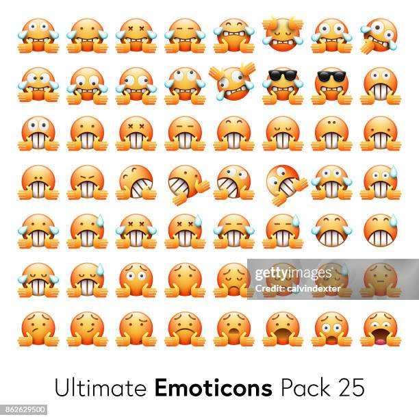 ultimate emoticons pack 25 - crying hug stock illustrations