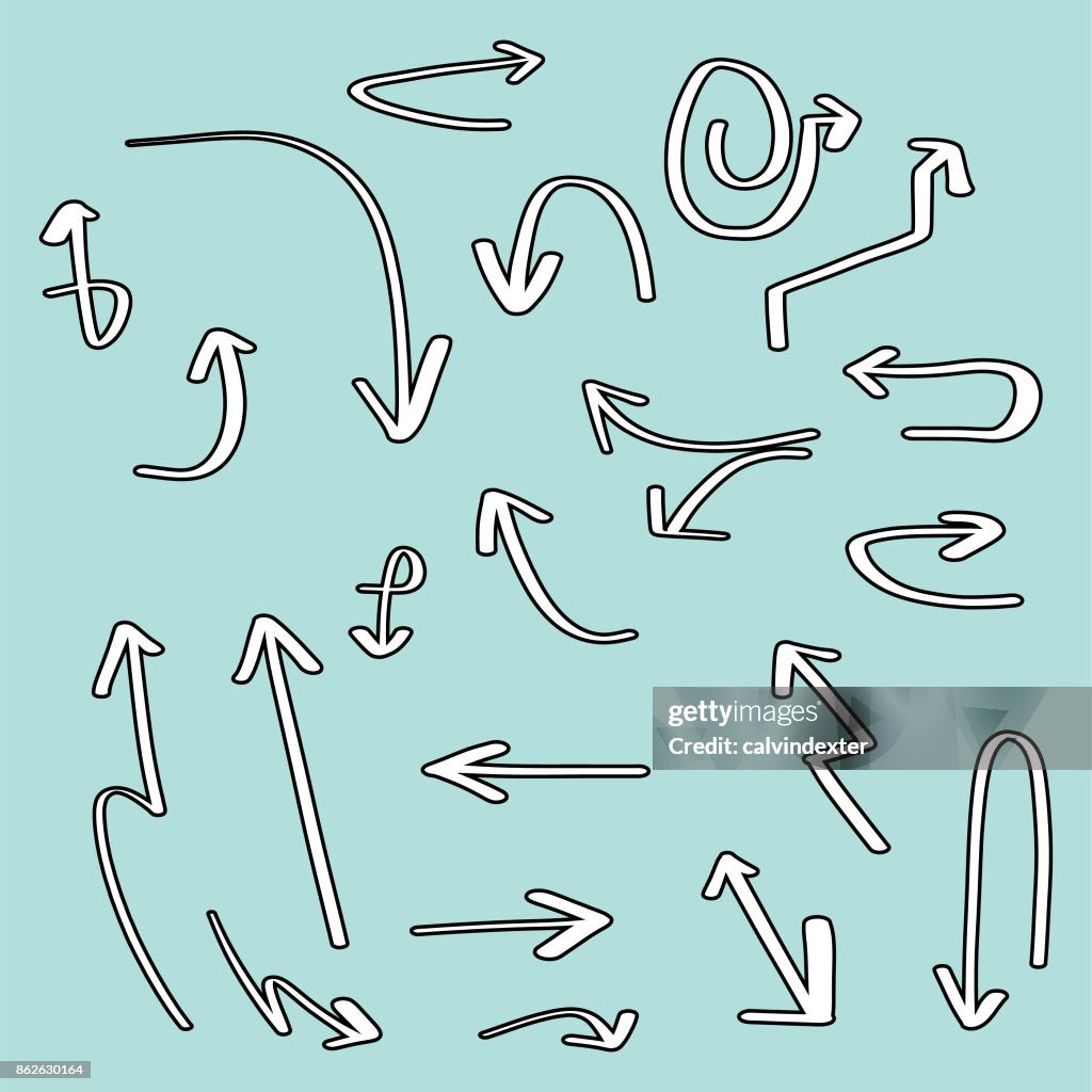 Hand getekende pijl symbolen