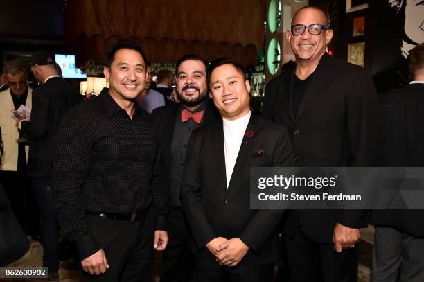 Chad Intrachooto, Rafael Olivares, Uwern Jong, and Steve Johnson attend the LGBT Celebration Travel and Honeymoon Showcase presented by Agence-V and...