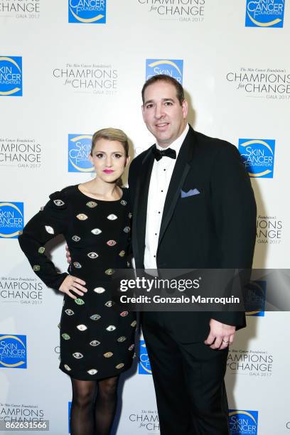 Annaleigh Ashford and Dan Latore during the Skin Cancer Foundation's Champions for Change Gala at Cipriani 25 Broadway on October 17, 2017 in New...