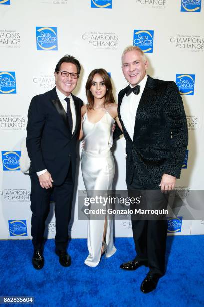 Howard Sobel, Brittney Hershkowitz and Sam Champion during the Skin Cancer Foundation's Champions for Change Gala at Cipriani 25 Broadway on October...