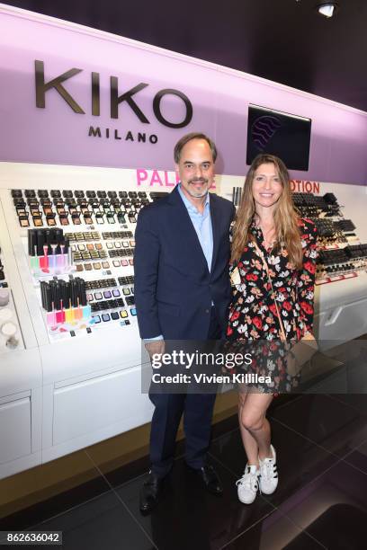 Of KIKO Milano Cosmetics Frank Furlan and Claudia Vergara attend Louise Roe For Kiko Milano At Kiko Milano Hollywood Venue on October 14, 2017 in...