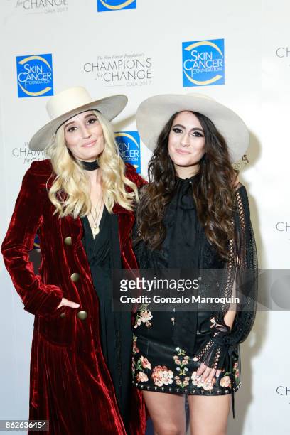 The Sisterhood-Ruby Stewart and Alyssa Bonagura during the Skin Cancer Foundation's Champions for Change Gala at Cipriani 25 Broadway on October 17,...
