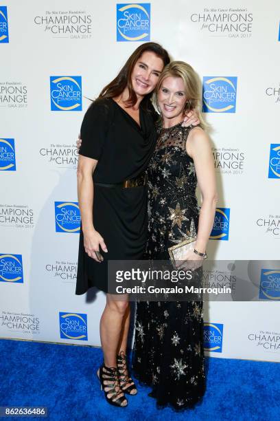 Brooke Shields and Elizabeth Hale MD during the Skin Cancer Foundation's Champions for Change Gala at Cipriani 25 Broadway on October 17, 2017 in New...