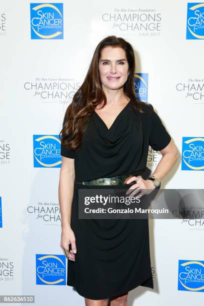 Brooke Shields during the Skin Cancer Foundation's Champions for Change Gala at Cipriani 25 Broadway on October 17, 2017 in New York City.