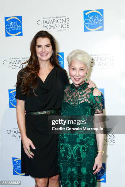 Brooke Shields and Deborah S. Sarnoff MD during the Skin Cancer Foundation's Champions for Change Gala at Cipriani 25 Broadway on October 17, 2017 in...