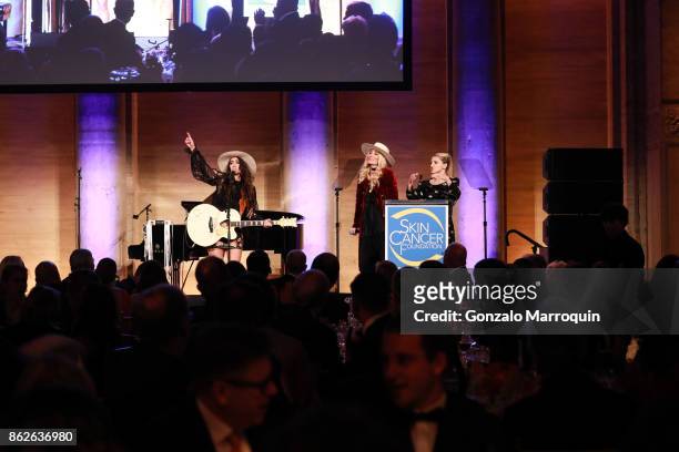 The Sisterhood-Ruby Stewart and Alyssa Bonagura performing during the Skin Cancer Foundation's Champions for Change Gala at Cipriani 25 Broadway on...