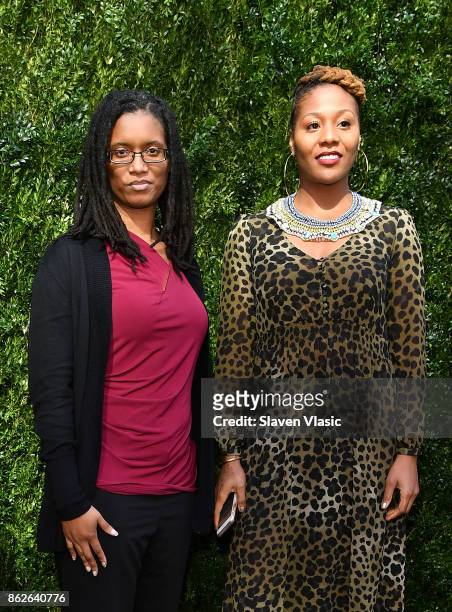 Selected Filmmaker participants Robin Williams and Nikyatu Jusu attend Through Her Lens: The Tribeca Chanel Women's Filmmaker Program Luncheon at...