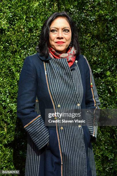 Director Mira Nair attends Through Her Lens: The Tribeca Chanel Women's Filmmaker Program Luncheon at Locanda Verde on October 17, 2017 in New York...
