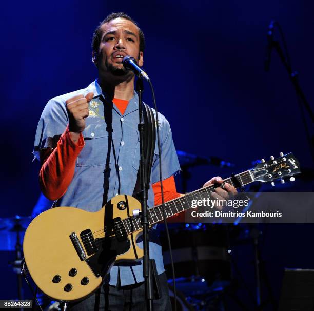 Musician Ben Harper performs onstage at the David Lynch Foundation "Change Begins Within" show at Radio City Music Hall on April 4, 2009 in New York...