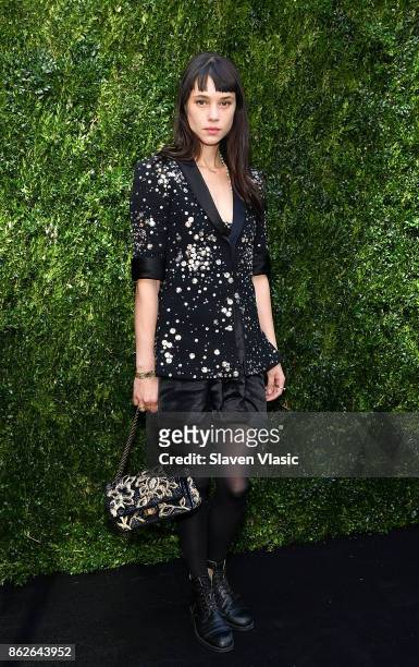 Actor Astrid Berges Frisbey attends Through Her Lens: The Tribeca Chanel Women's Filmmaker Program Luncheon at Locanda Verde on October 17, 2017 in...