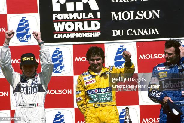 Nelson Piquet, Stefano Modena, Ricardo Patrese, Grand Prix of Canada, Circuit Gilles Villeneuve, 02 June 1991.