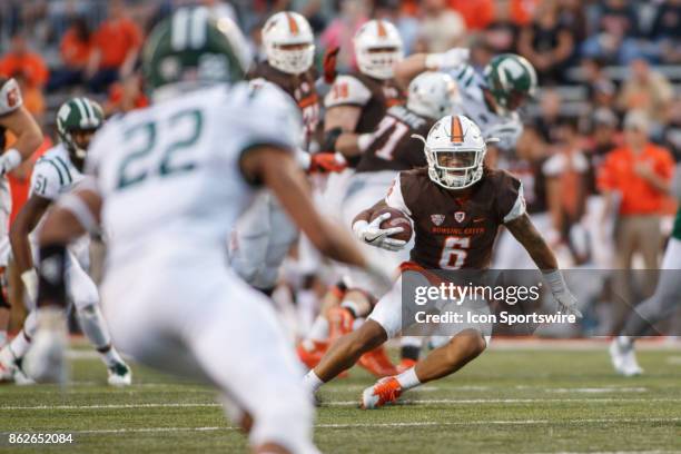 Bowling Green Falcons wide receiver Matthew Wilcox Jr. Runs the ball after a catch in the second half of a game between the Ohio Bobcats and the...