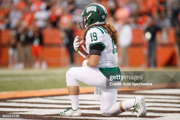 Ohio Bobcats wide receiver DL Knock downs the ball in the end zone in the second half of a game between the Ohio Bobcats and the Bowling Green...