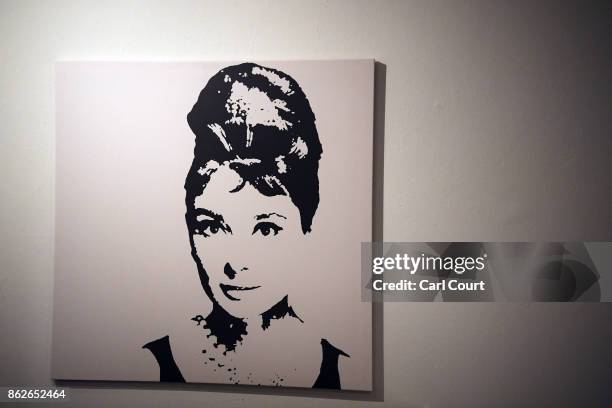 Print of Audrey Hepburn is displayed in the 'Noughties Room' of the IKEA house on October 17, 2017 in London, England. The room is in the 'IKEA House...