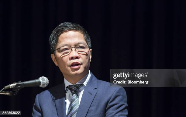 Tran Tuan Anh, Vietnam's minister of industry and trade, speaks during the LNG Producer-Consumer Conference 2017 in Tokyo, Japan, on Wednesday, Oct....