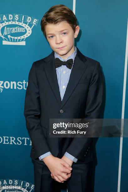 Actor Oakes Fegley attends the premiere of Roadside Attractions' "Wonderstruck" at the Los Angeles Theatre on October 17, 2017 in Los Angeles,...