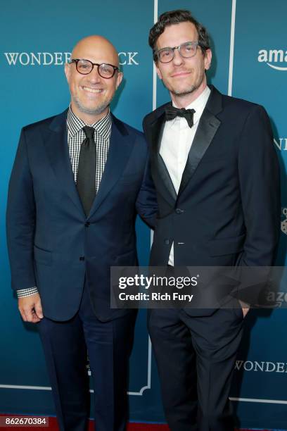 Writer Brian Selznick and David Serlin attend the premiere of Roadside Attractions' "Wonderstruck" at the Los Angeles Theatre on October 17, 2017 in...