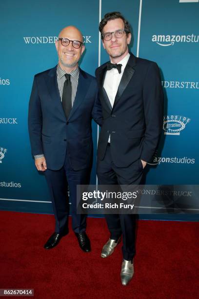 Writer Brian Selznick and David Serlin attend the premiere of Roadside Attractions' "Wonderstruck" at the Los Angeles Theatre on October 17, 2017 in...