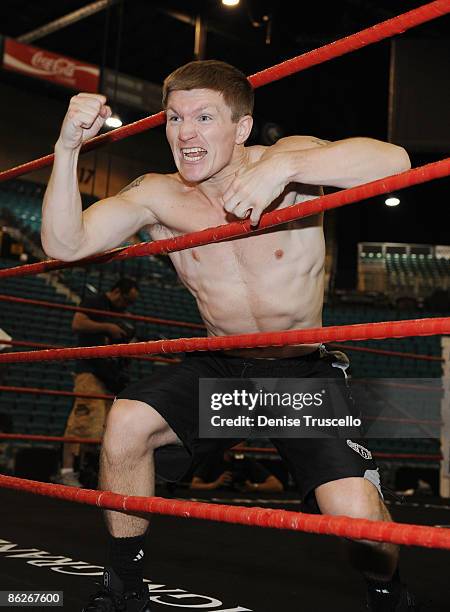 Ricky Hatton poses for photos at The MGM Grand Garden Arena at the MGM Grand Hotel and Casino on April 28, 2009 in Las Vegas, Nevada.