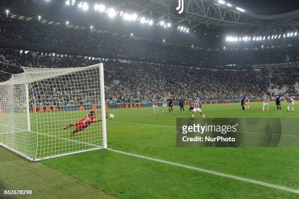 Paulo Dybala of Juventus player while kicking the penalty saved Thomas Strakosha of Lazio goalkeeper during the match valid for Italian Football...