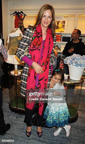 Trinny Woodall with daughter Lyla attend the Ralph Lauren CLIC Sargent Kids Art Charity party hosted by Tamara Beckwith, at Ralph Lauren on April 28,...