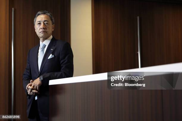 Shinichi Ueno, president and chief executive officer of Asatsu-DK Inc., poses for a photograph in Tokyo, Japan, on Wednesday, Oct. 18, 2017....