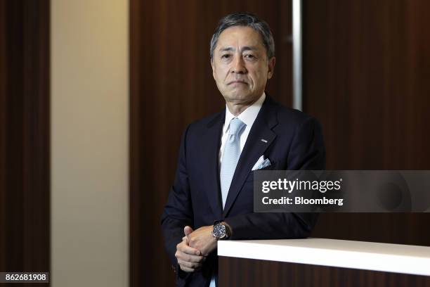 Shinichi Ueno, president and chief executive officer of Asatsu-DK Inc., poses for a photograph in Tokyo, Japan, on Wednesday, Oct. 18, 2017....