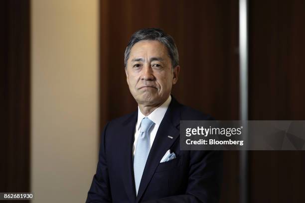 Shinichi Ueno, president and chief executive officer of Asatsu-DK Inc., poses for a photograph in Tokyo, Japan, on Wednesday, Oct. 18, 2017....