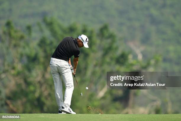 Pavit Tangkamolprasert of Thailand pictured during the Pro-AM tournament ahead of Macao Open 2017 at Macau Golf and Country Club on October 18, 2017...