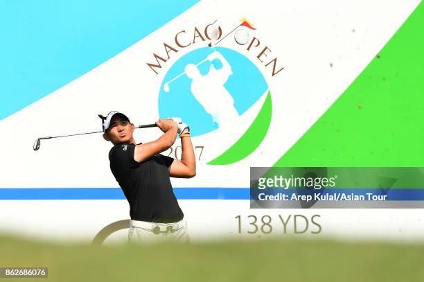 Pavit Tangkamolprasert of Thailand pictured during the Pro-AM tournament ahead of Macao Open 2017 at Macau Golf and Country Club on October 18, 2017...